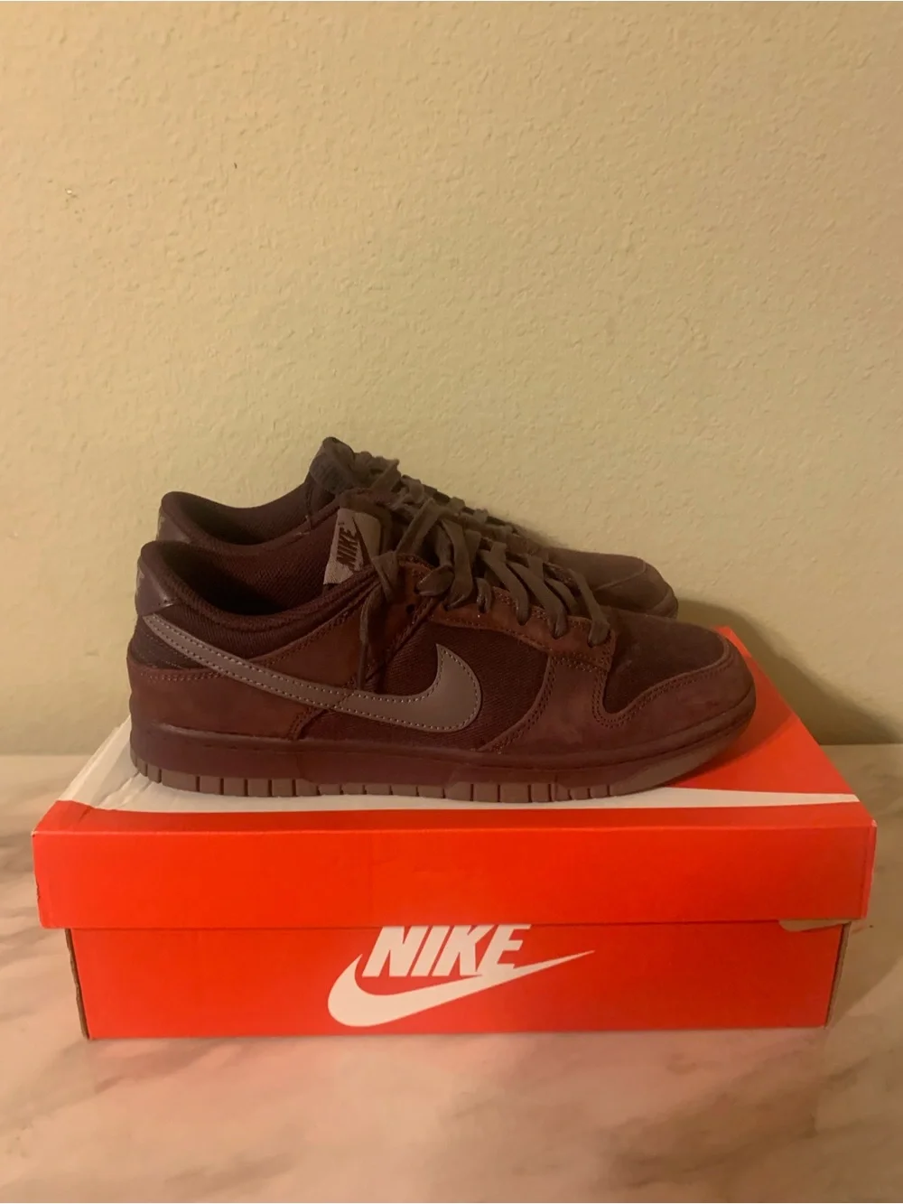 Nike Men’s Dunk Low - Brown with Gray Swoosh